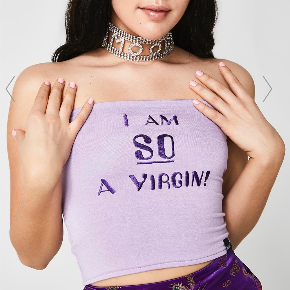 NWT Dolls Kill graphic tube top purple size S